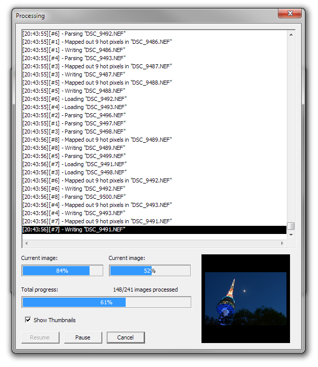 Process multiple files